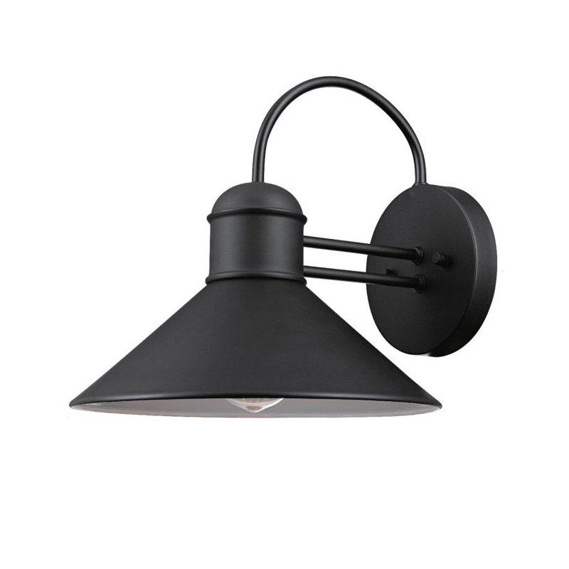 globe Sebastien Series 44165 Outdoor Wall Sconce, 120 V, 60 W, LED Lamp, Metal Fixture, Black Fixture - 4