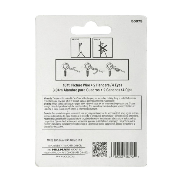 Picture Hanging Kit, Ook, Assorted Kit, Zinc-Plated, 50 lb - 2