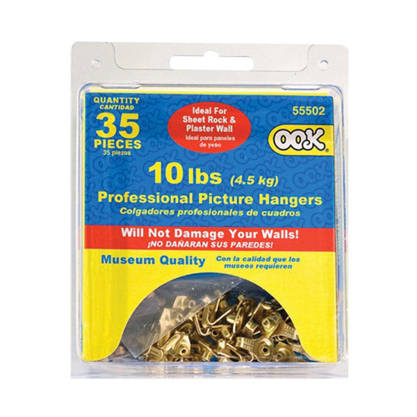 Picture Hanger, Ook, Brass, 10 lb, 35 PC - 2