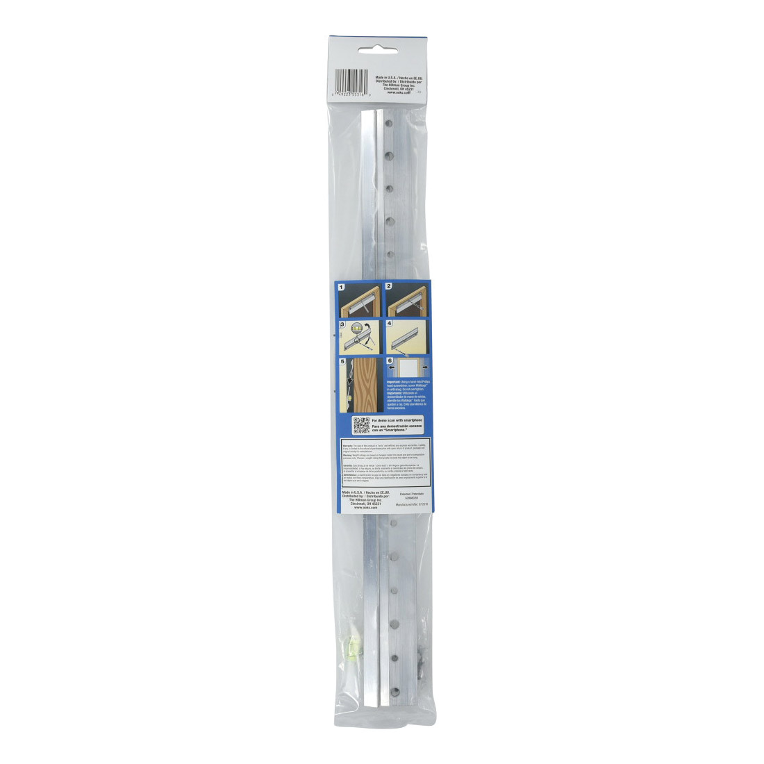 French Cleat w/Level Aluminum, Ook, 200 lb 18 in, 1PK - 3