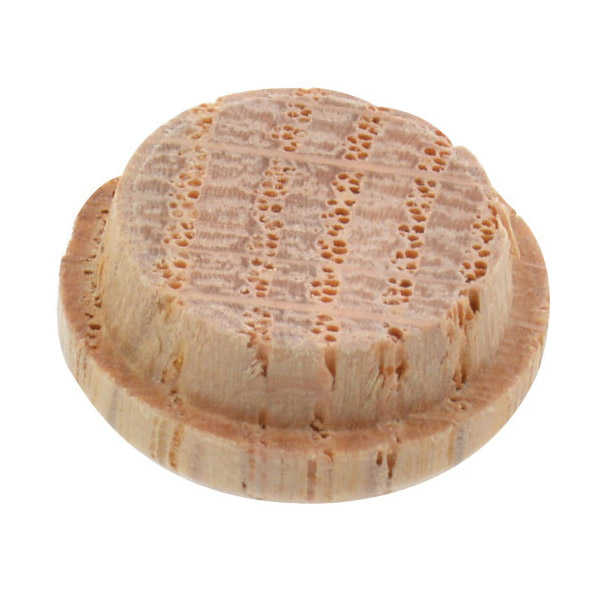 Screw Hole Button, Oak Round-Head 3/8 in, Hillman - 2