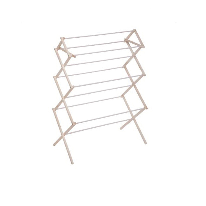 Honey-Can-Do DRY-01174 Heavy-Duty Collapsible Clothes Drying Rack, 29 ft Drying Space, Wood/Iron, Natural/White