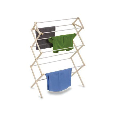 Honey-Can-Do DRY-01174 Heavy-Duty Collapsible Clothes Drying Rack, 29 ft Drying Space, Wood/Iron, Natural/White