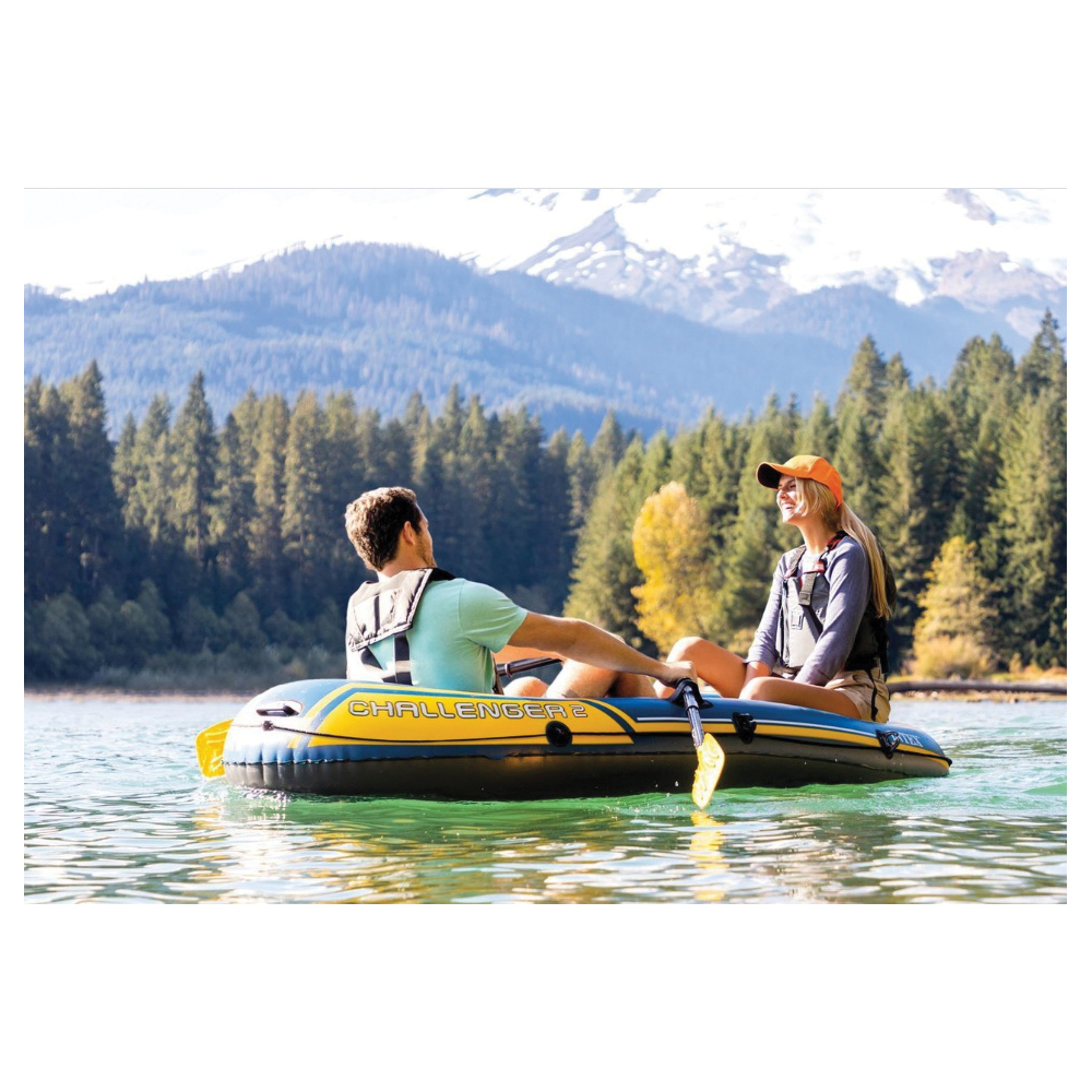 Intex Challenger Series 68367EP Inflatable Boat Set, 93 in L, 45 in W, 2 Seating, PVC, Yellow - 5