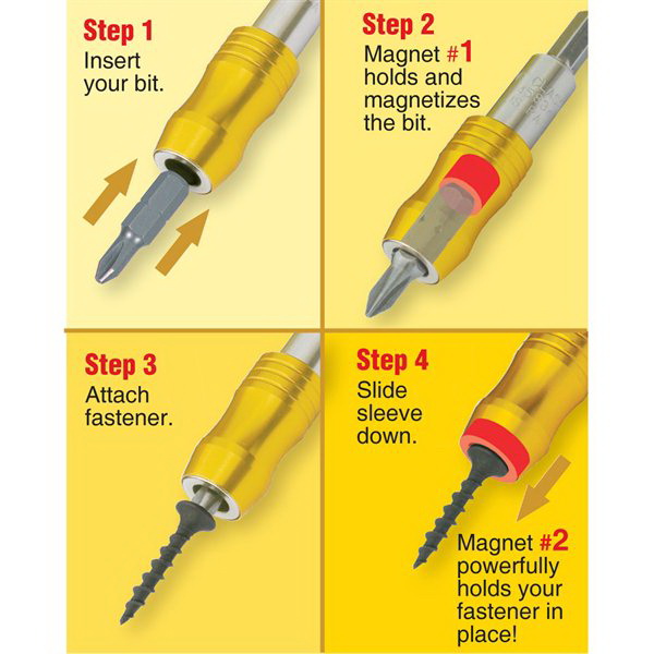 IVY Classic Mega-Magnetic Series 17073 Ratchet Screwdriver, #1, #2, #3, #6-8, #8-10, #10-12, T15, T20 Drive, 9 in OAL