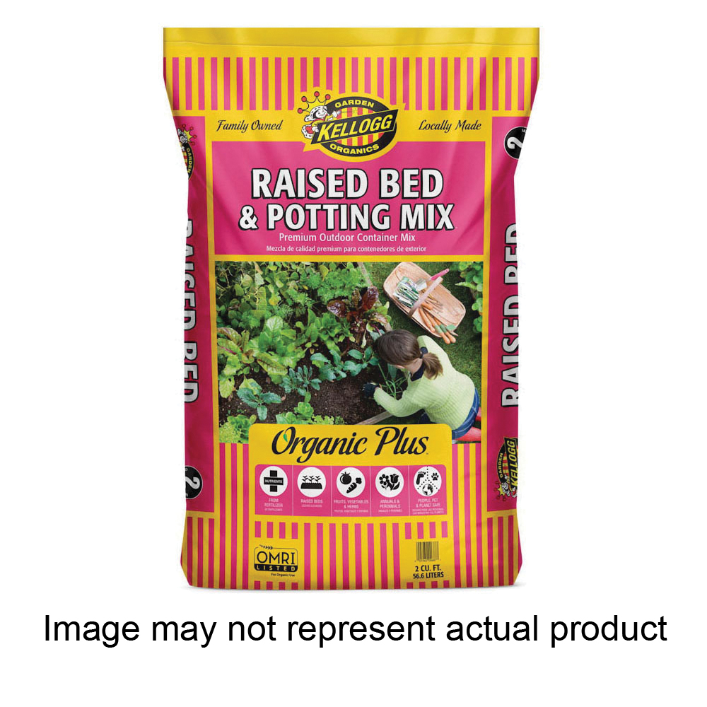 Kellogg 649 Raised Bed and Potting Mix, 6 sq-ft Coverage Area, Black/Brown, 3 cu-ft, Bag