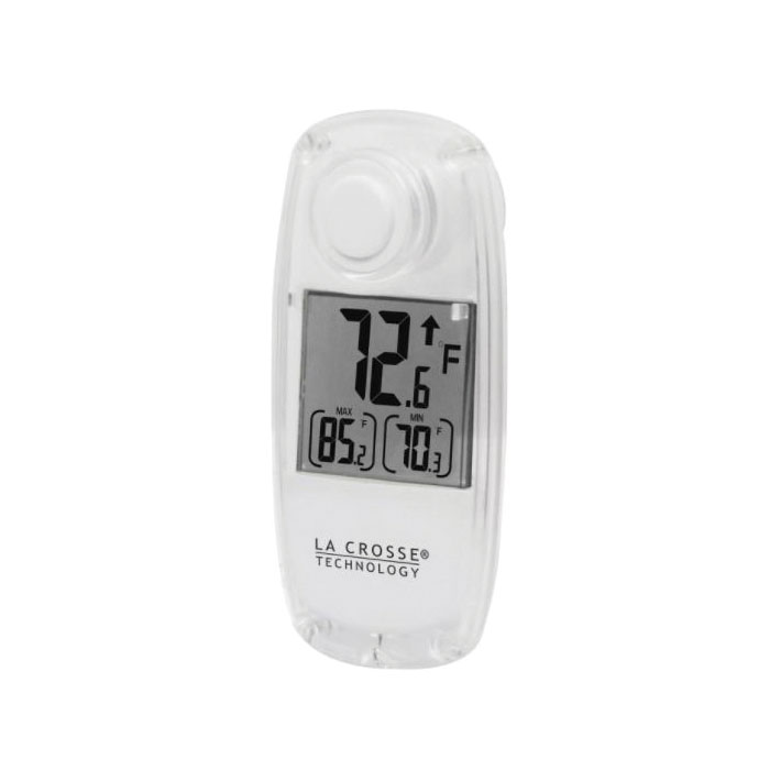 La Crosse 306-318 Solar Thermometer, Solar, 1.5 V Battery, Digital, -13 to 139.1 deg F, White
