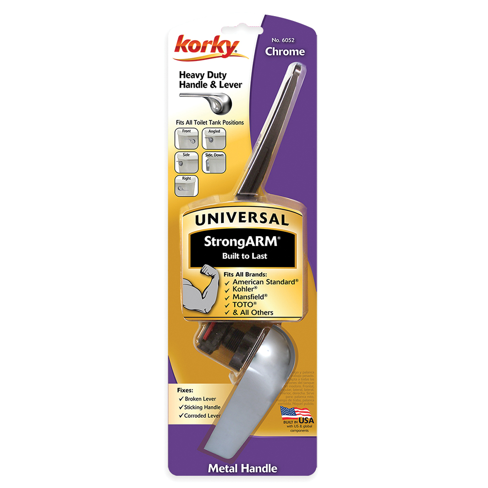StrongARM Series 6052BP Flush Handle and Lever, Aluminum/Brass, Chrome-Plated