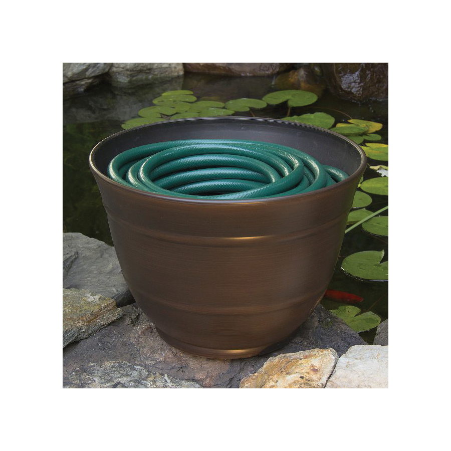 Liberty Garden 1924 High-Density Banded Hose Pot, 5/8 in Hose, 100 ft Capacity, Resin, Bronze
