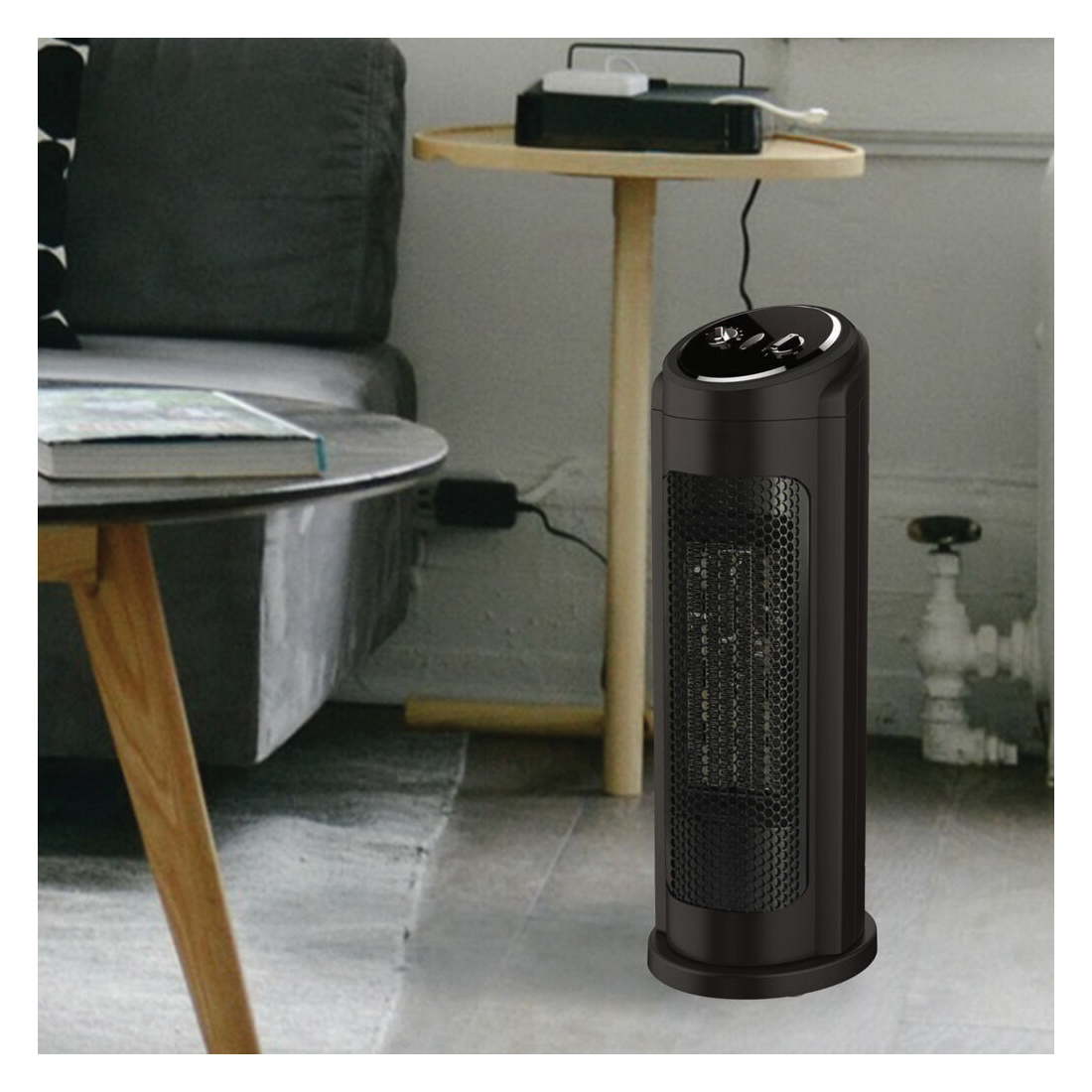Lifesmart HT1041 Tower PTC Heater with Oscillation, 5100 Btu, 750, 1500 W, 110 V