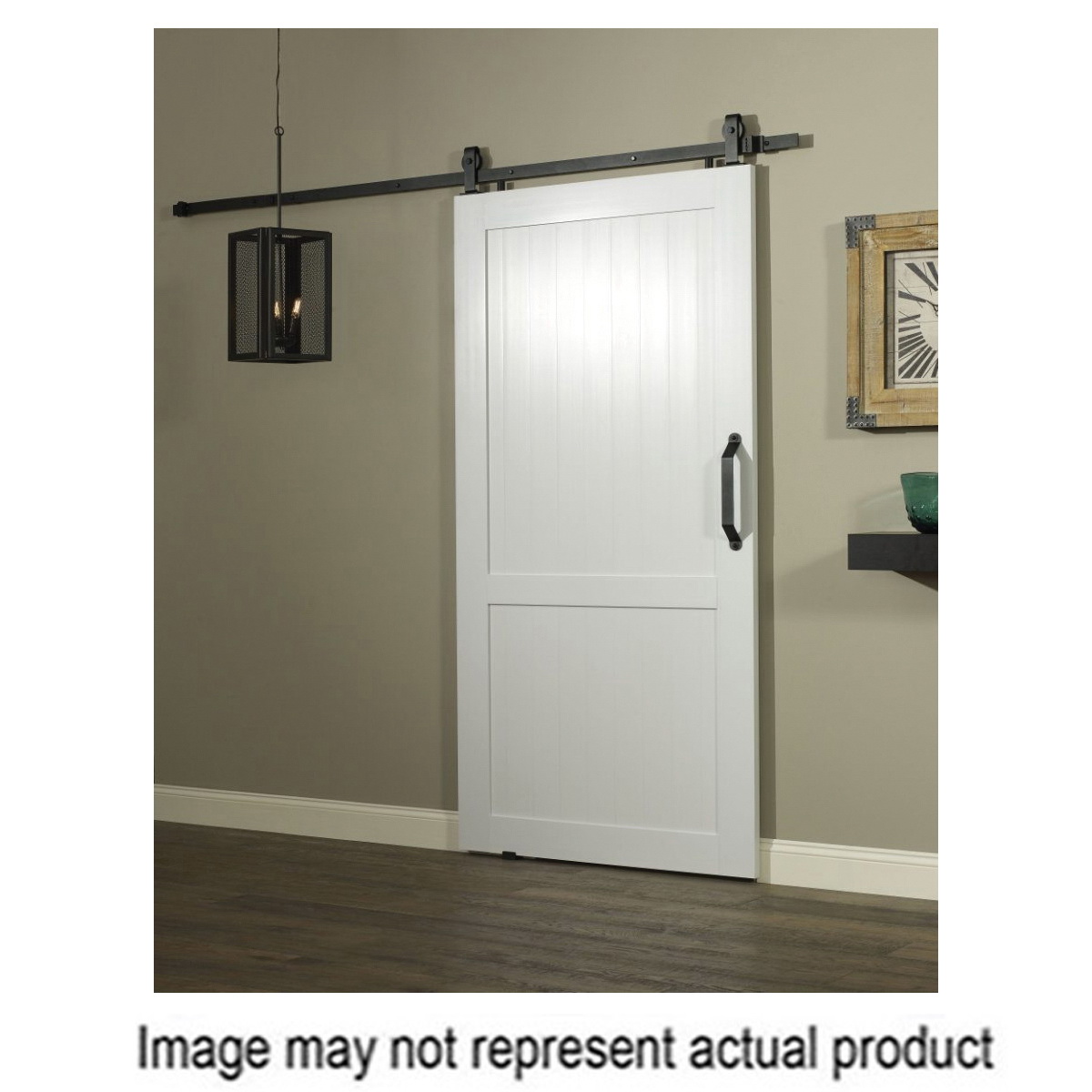 LTL Millbrooke MLB3684HKD Series Barn Door, White, Interior, 36 in W x 84 in H W x H, 1-Panel, PVC, Left, Right