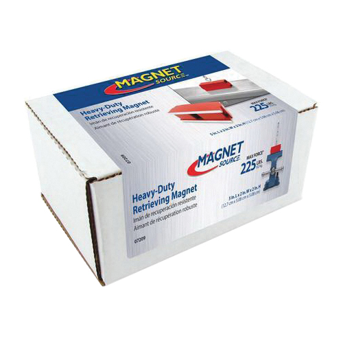 Magnet Source 07209 Square Holding and Retrieving Magnet, 1 in Dia, 5 in L, 2 in W, 2 in H, Welded Steel