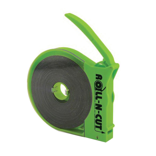 Magnet Source Roll-N-Cut 07519 Magnetic Tape Dispenser, 1/2 in W Max Tape, Plastic, Black/Lime Green - 2