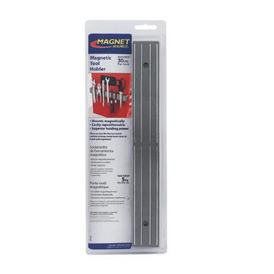 Magnet Source 07576 Magnetic Tool Bar, 30 lb Pull Force, Steel, Silver, 1 in L, 12 in W, 1-1/2 in H - 5