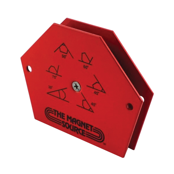 Magnet Source WMH50 Magnetic Welding Angle Protractor, 50 lb Max Pull Capacity, Steel, Red, 30 45, 60, 75, 90 deg Angle - 2