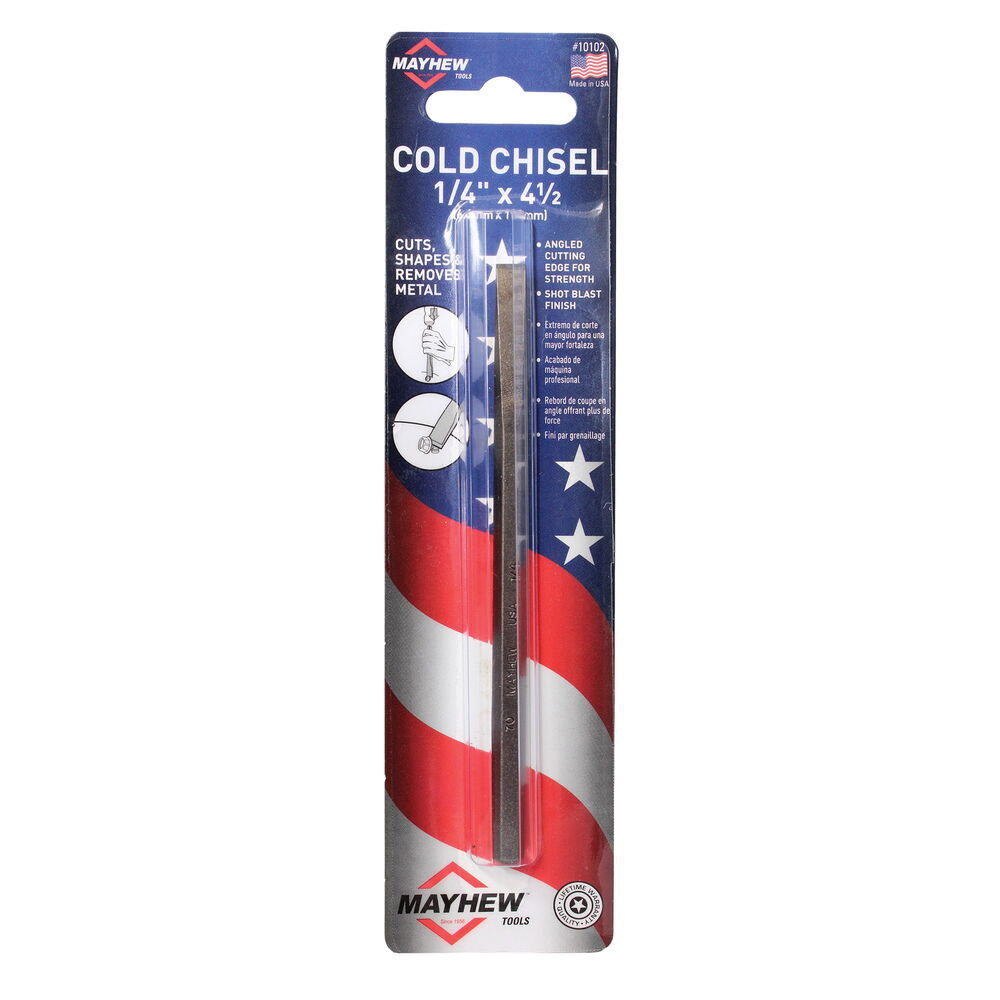 Mayhew 10102 Cold Chisel, 1/4 in Tip, 4-1/2 in OAL, Steel Blade - 1
