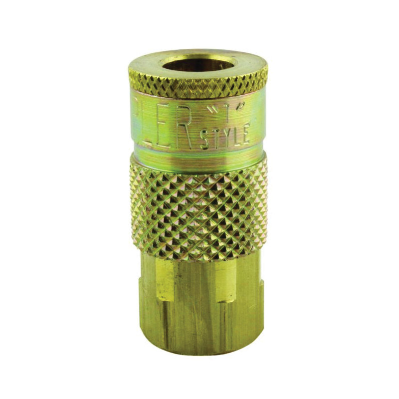Milton KWIK-CHANGE 785 Air Coupler, T-Style, 1/4 in, FNPT, Brass - 4