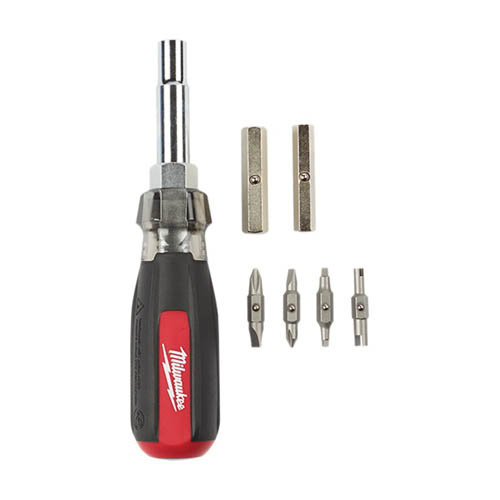 48-22-2881 13-in-1 Screwdriver, 1/2, 1/4, 3/8, 5/16 in Drive, 7-1/2 in OAL, Cushion Grip Handle