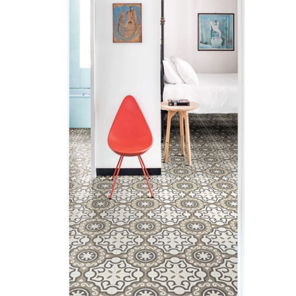 D-Segni Parisian Porcelain Tile, Marazzi, 8 in W x 8 in L, Chalk/Midnight/Shadow/Smoke - 2