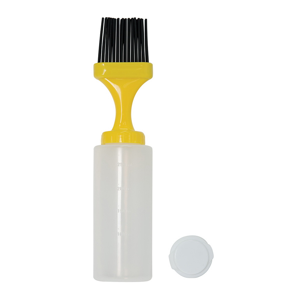 Mr. BAR-B-Q 40030Y Brush Basting Bottle, Silicone, Plastic Handle