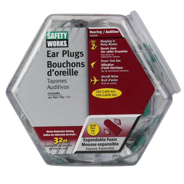 Safety Works 10059484 Ear Plugs, 32 dB NRR