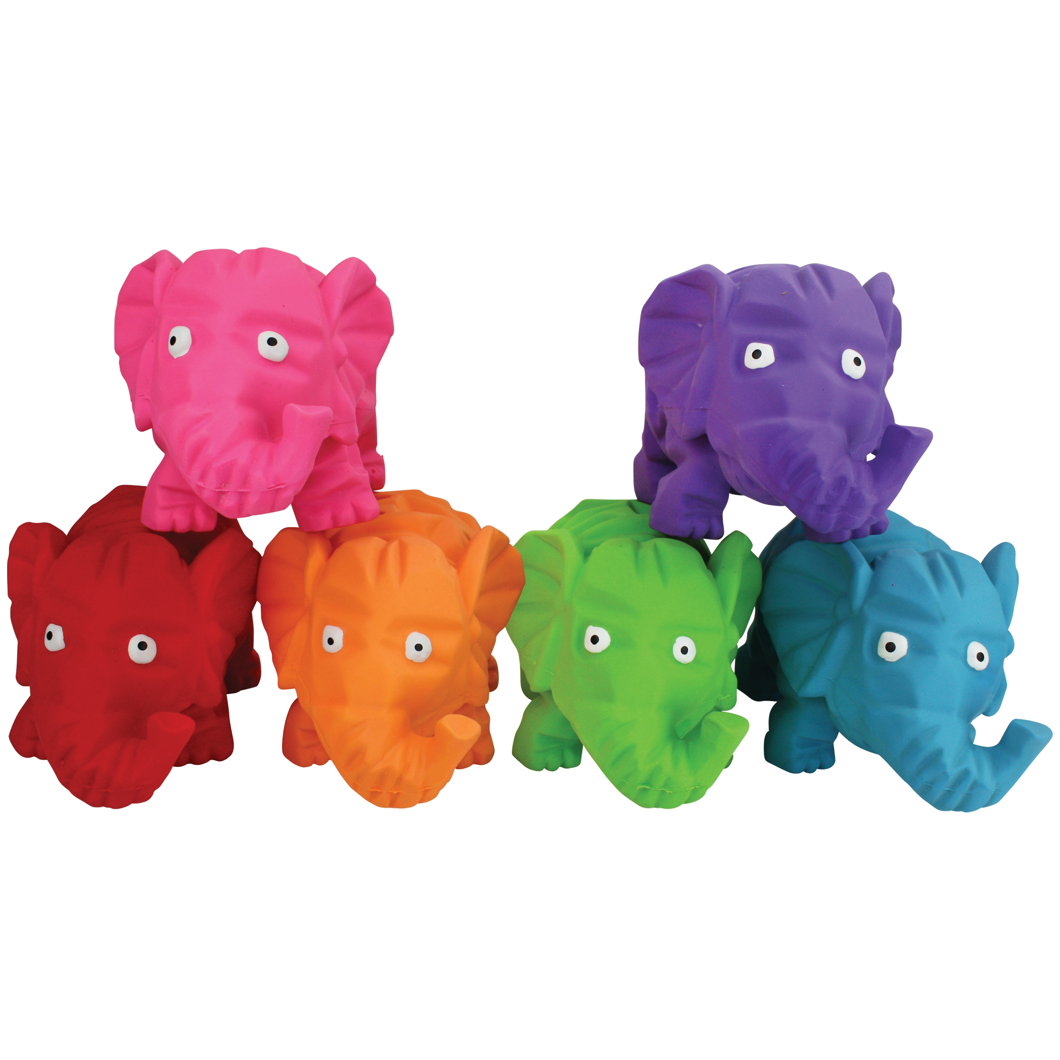 multipet 61274 Dog Toy, 8 in, Origami Pals Elepants, Latex, Assorted