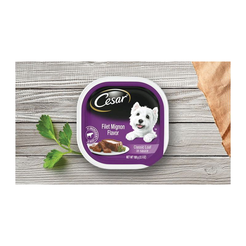 Classic Loaf in Sauce 10179854 Dog Food, Adult Breed, Wet, Filet Mignon Flavor, 3.5 oz Tray