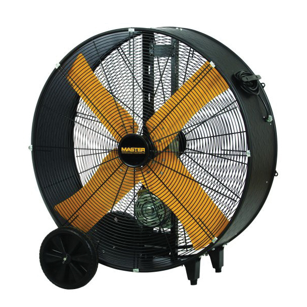 Master MAC-42-BDF Barrel Fan, 1-Phase, 120 V, 42 in Dia Blade, 4-Blade, 2-Speed, 13,300 cfm Air, Black