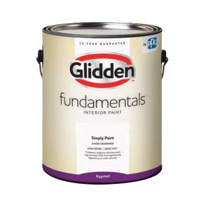 Glidden GLFIN10CW/01 Interior Paint, Flat Sheen, Country White/Off-White, 1 gal, 300 to 400 sq-ft Coverage Area