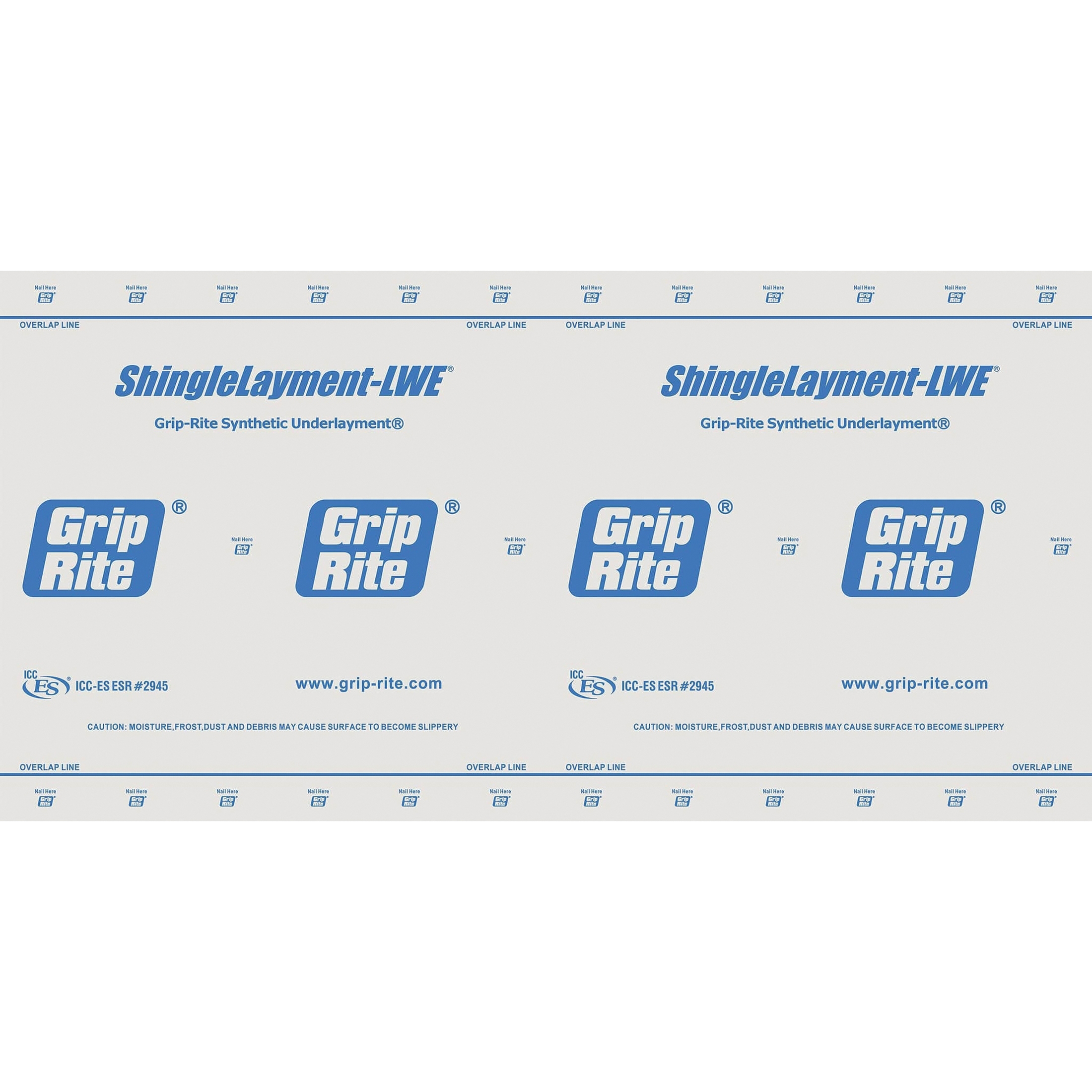 Grip-Rite SL154250LWE Roofing Underlayment, 250 ft L, 48 in W, Synthetic, Gray