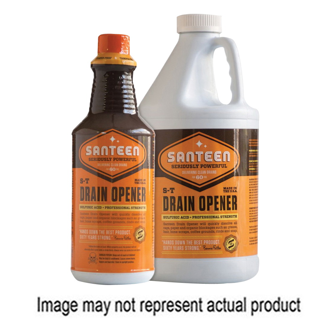 Flow-Easy Santeen S-T 210 Drain Opener, Liquid, Brown, Distinct, 0.5 gal, Jug