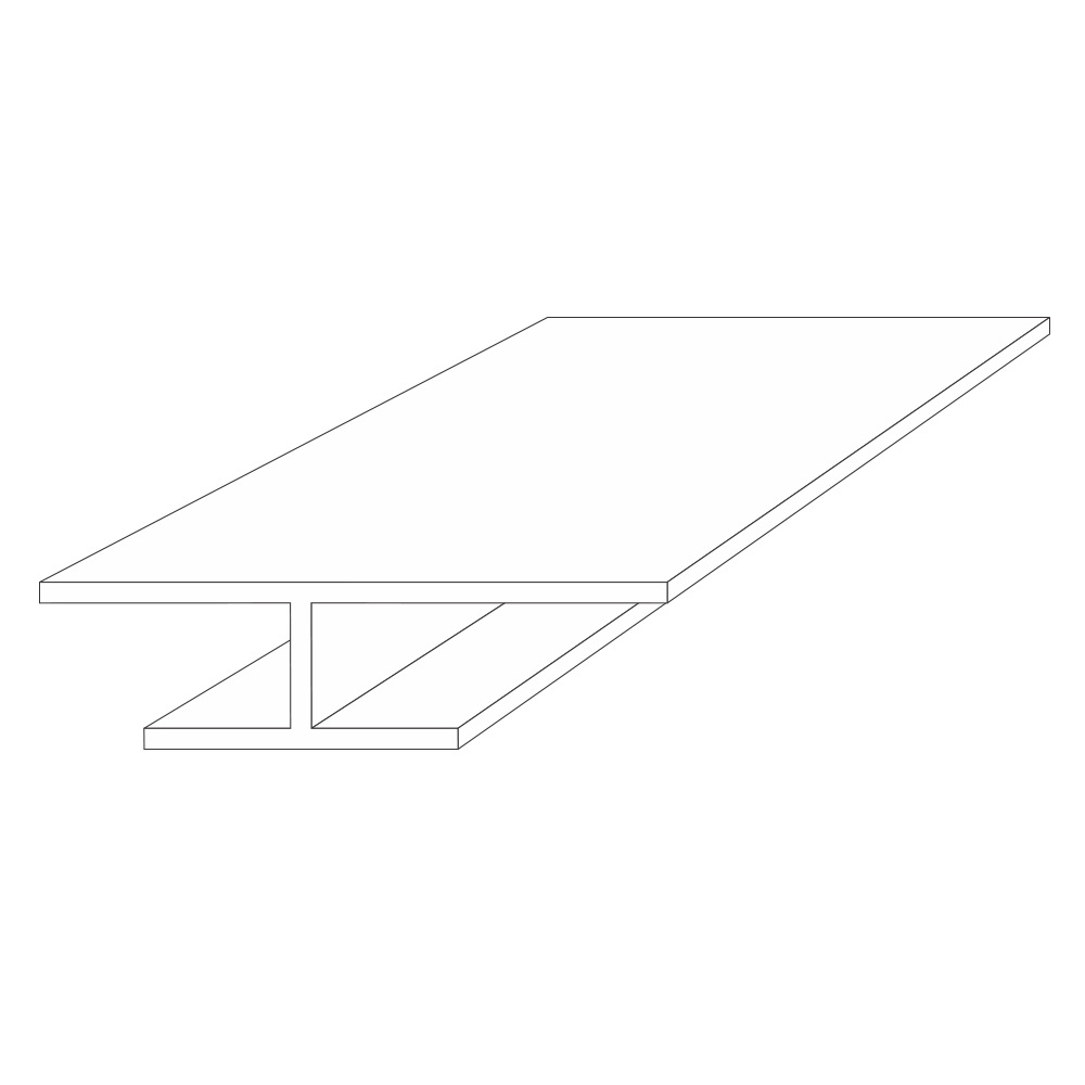 HM71612-40 Soffit H-Mold, PVC, White