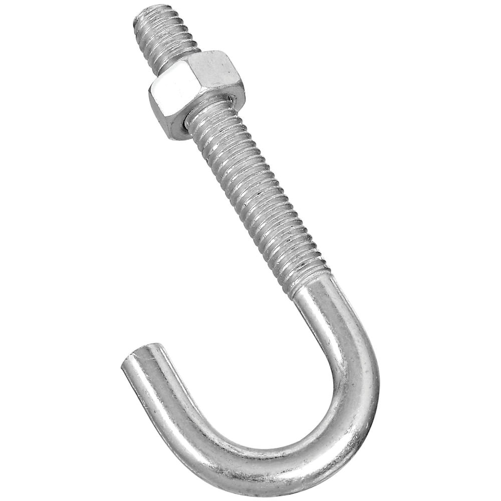 2195BC Series N232-918 J-Bolt, 5/16-18 Thread, 2 in L Thread, 3 in L, 160 lb Working Load, Steel