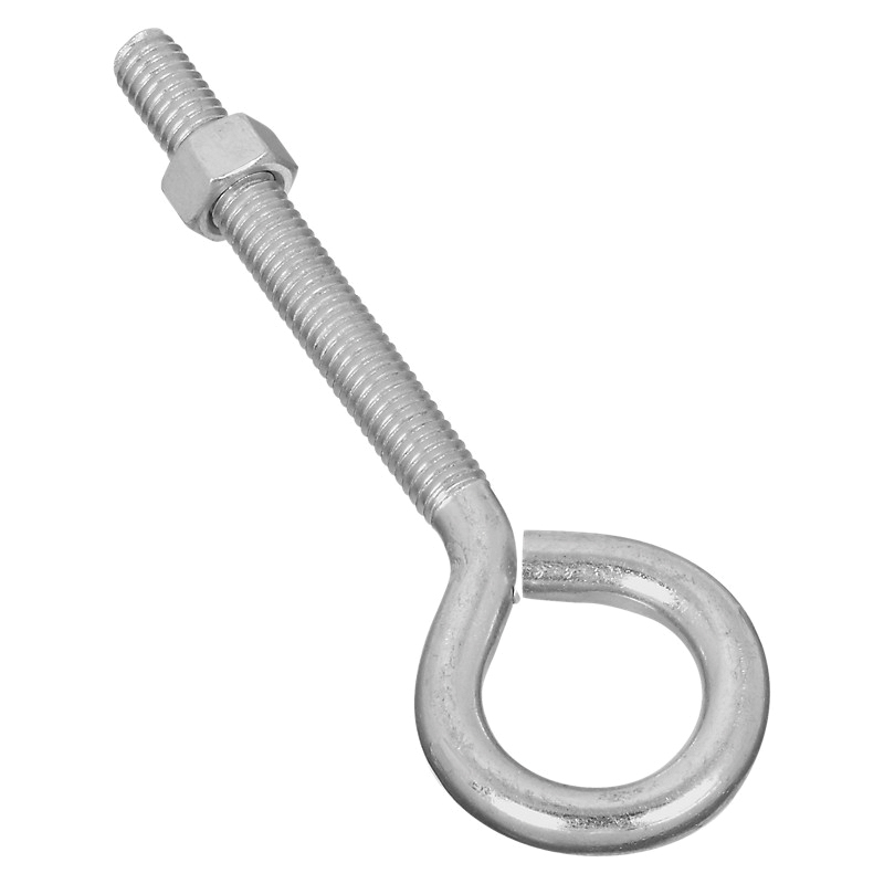 N221-275 Heavy-Duty Eye Bolt, 3/8-16 Thread, Coarse Thread, 3 in L Thread, 1 in ID Dia Eye, Steel