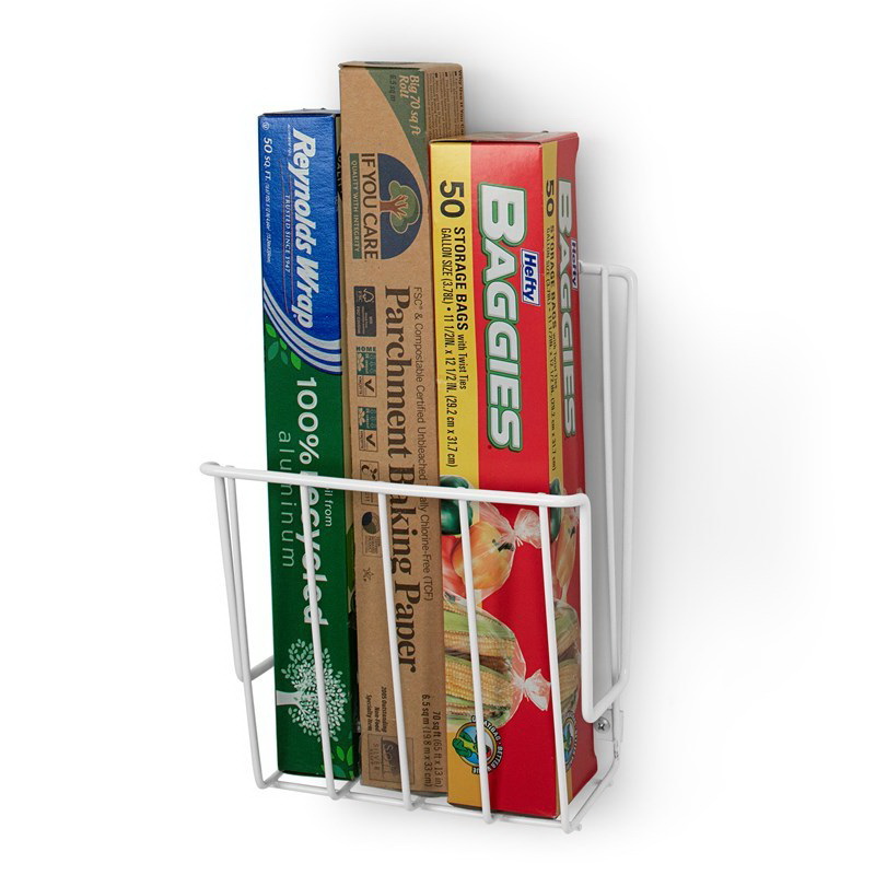 Spectrum 65600 Cabinet Wraprack, Steel, White, 3 in L, 7-1/2 in W, 10 in H