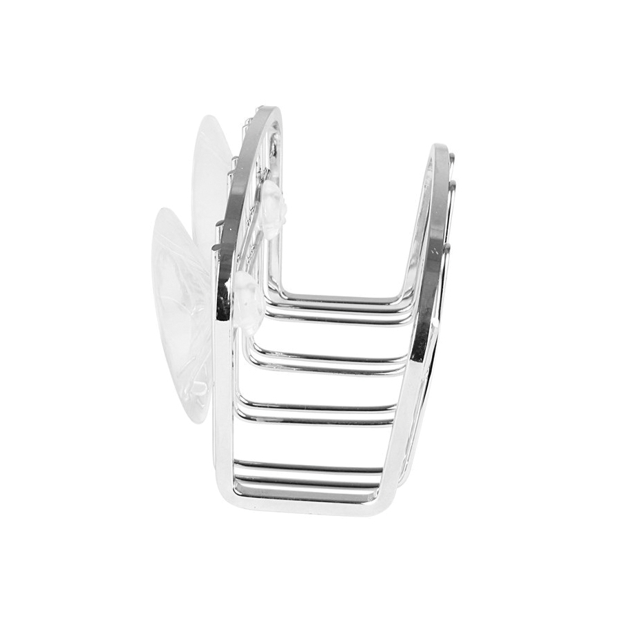 Spectrum 90370 Twist Suction Sink Sponge Holder, 2-3/4 in L, 4-1/2 in W, 2-1/2 in H, Steel, Chrome
