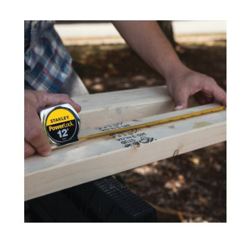 STANLEY POWERLOCK Series 33-312 Measuring Tape, 12 ft L Blade, 3/4 in W Blade, Steel Blade, Metal Case - 4