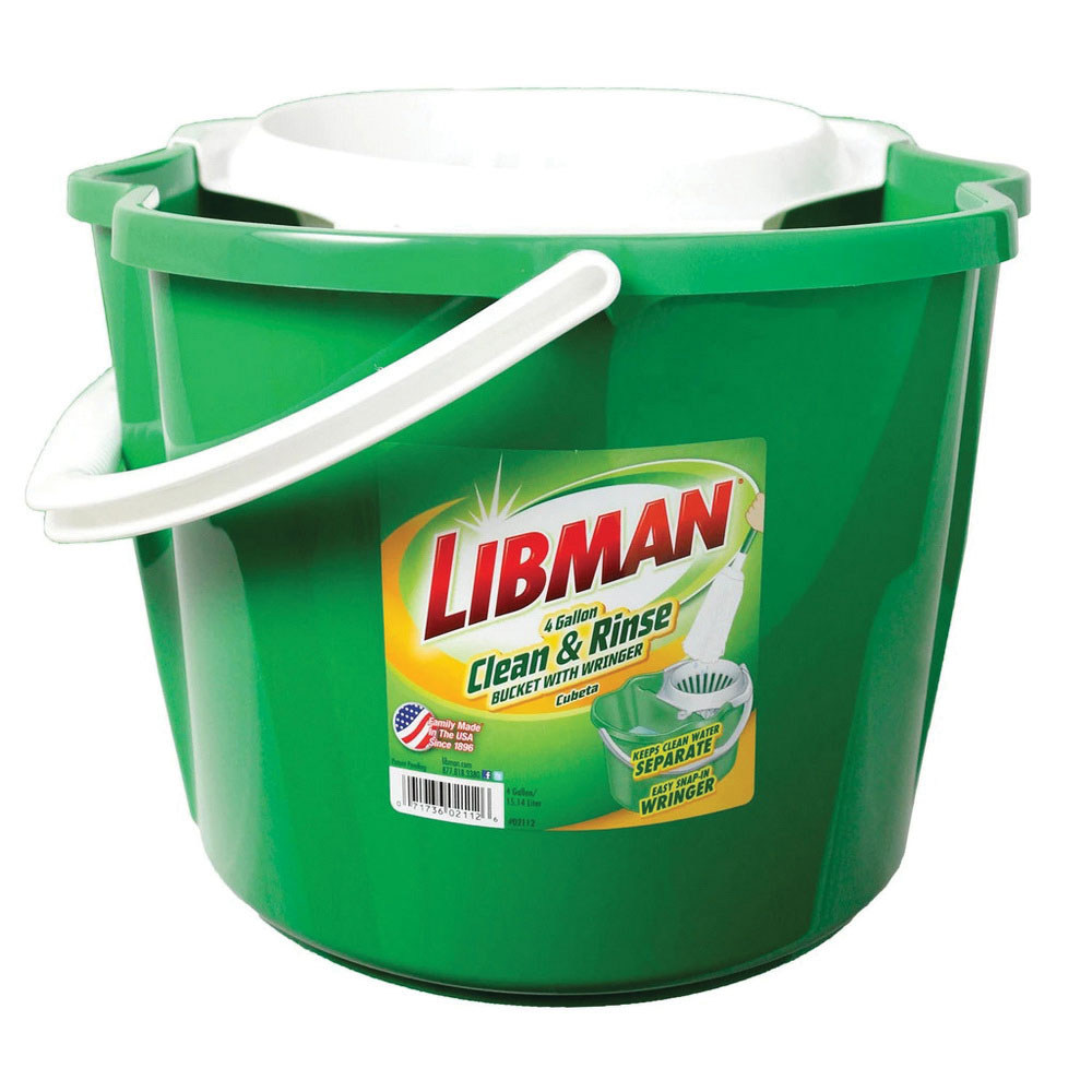 Libman 2112 Clean and Rinse Bucket, 4 gal, Polypropylene, Green - 2