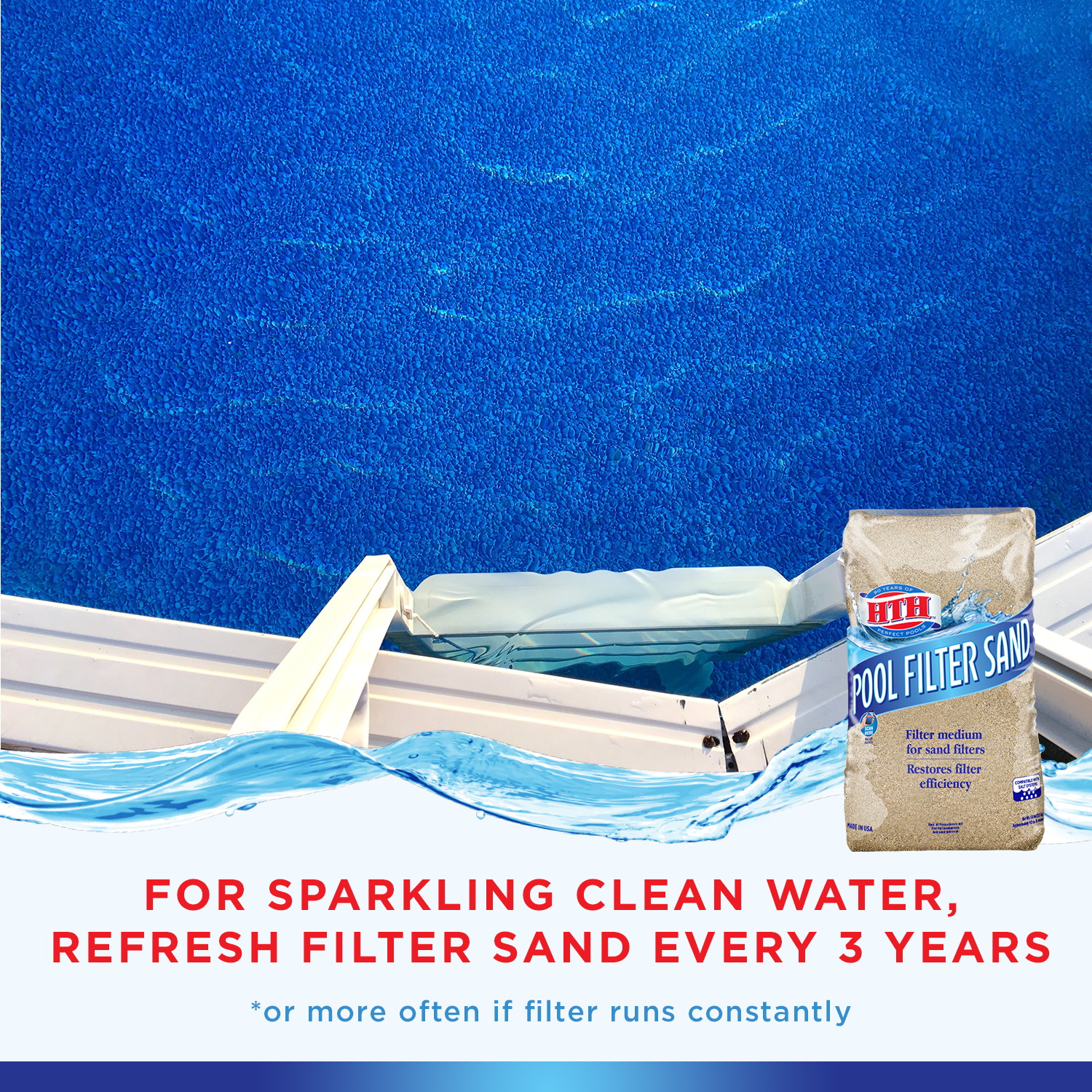 HTH 67079 Pool Filter Sand, 50 lb Bag