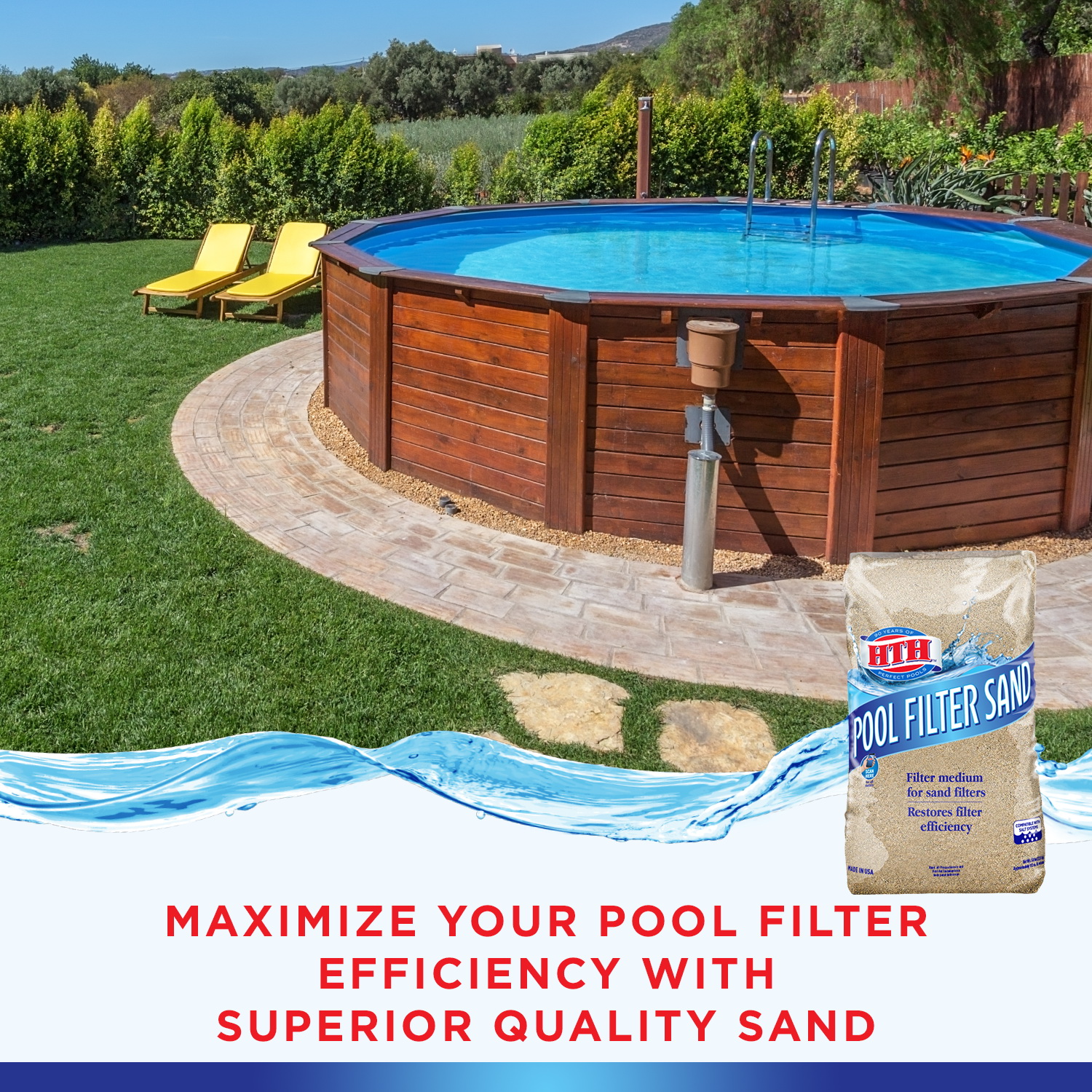 HTH 67079 Pool Filter Sand, 50 lb Bag