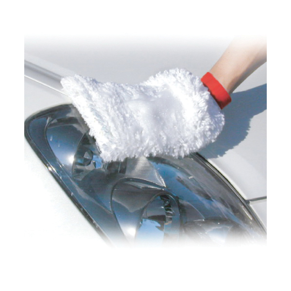 DETAILER'S CHOICE 2-302 Wash Mitt, Chenille/Foam, White - 3