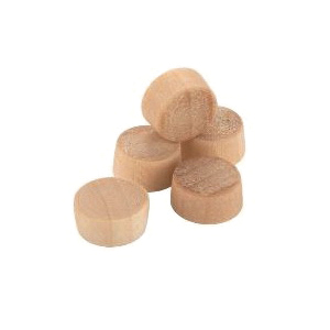 Cindoco Wood Products F38F Flat Head Screw Plug, Birch, 3/8 in Dia