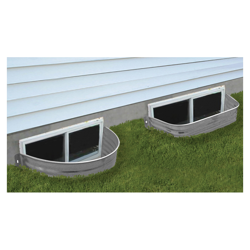 Window Well, Tiger, 24 in L, 37 in W, 18 in H, Square, Steel, Galvanized, Flange Installation - 1