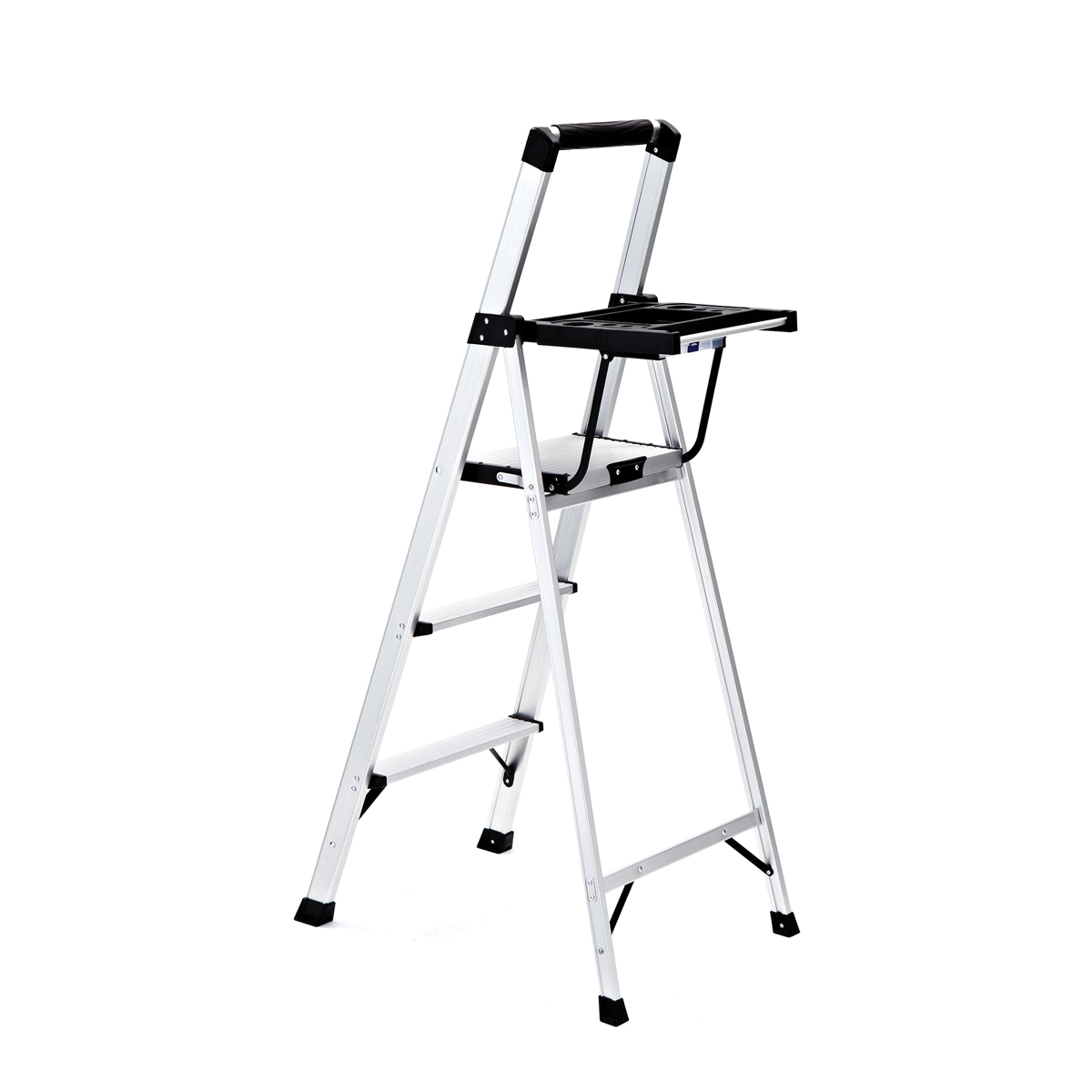 Tricam RUBBERMAID Series RMA-3XST Type I Step Stool, 60 in H, 3-Step, 250 lb, Aluminum