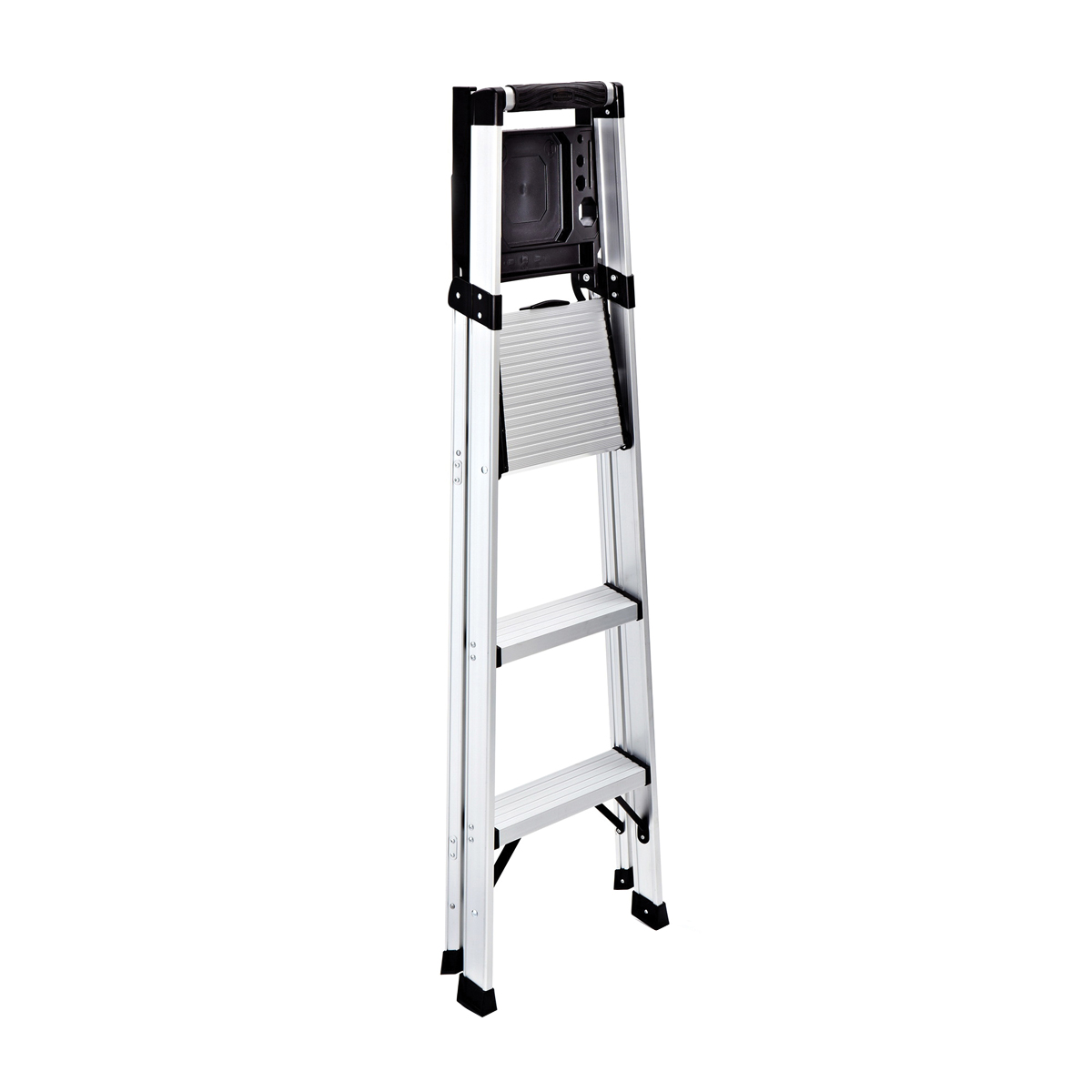 Tricam RUBBERMAID Series RMA-3XST Type I Step Stool, 60 in H, 3-Step, 250 lb, Aluminum