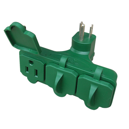 KAB KAB-3FLU-ORG Triple Tap Adapter, 15 A, 125 V, 3-Outlet, Orange