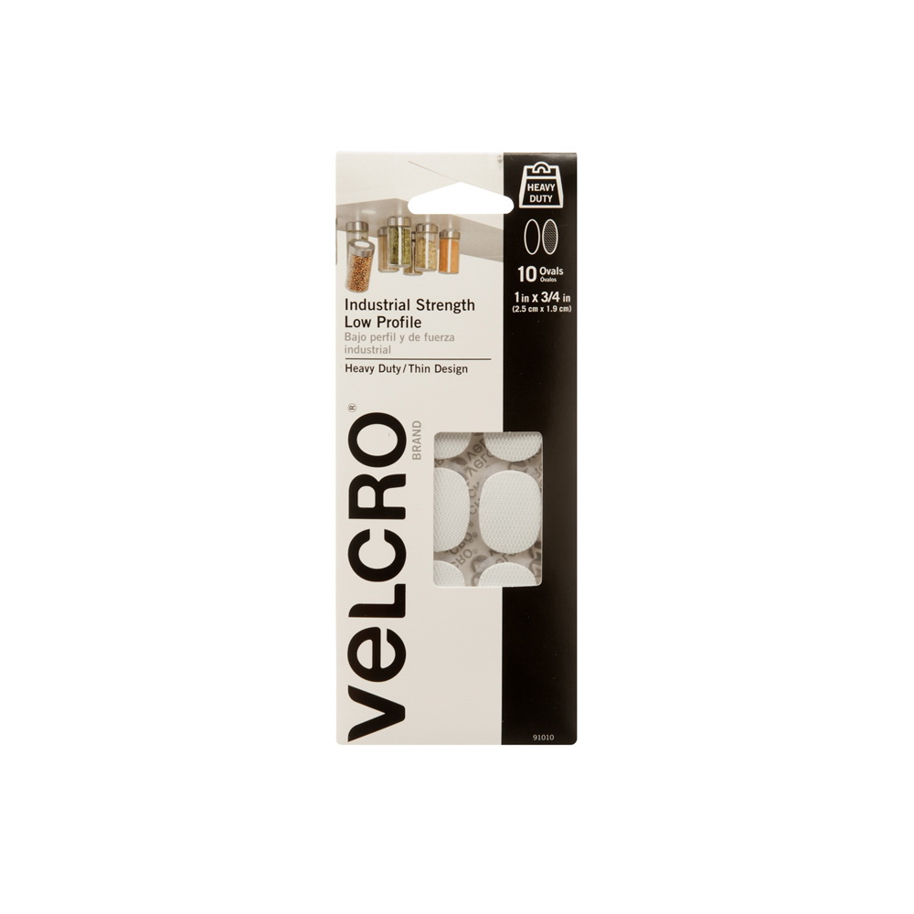 VELCRO Brand 91010 Adhesive Spot, 3/4 in W, 1 in L, White