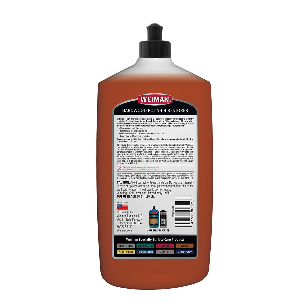 Weiman 523 Polish and Restorer, 32 oz, Liquid, Slight Acrylic, White