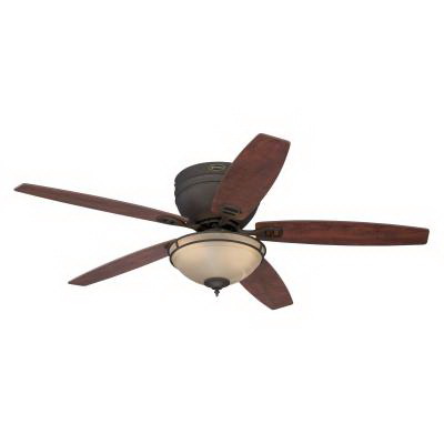 Carolina Series 72096 Ceiling Fan, 5-Blade, Applewood/Cherry Blade, 52 in Sweep, MDF Blade, 3-Speed