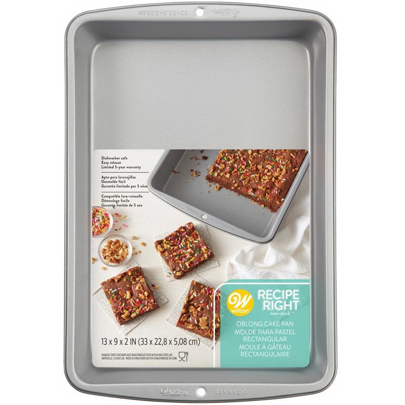 Wilton 2105-961 Cake Pan, Oblong, 13 in OAL, Steel, Non-Stick: Yes, Dishwasher Safe: Yes